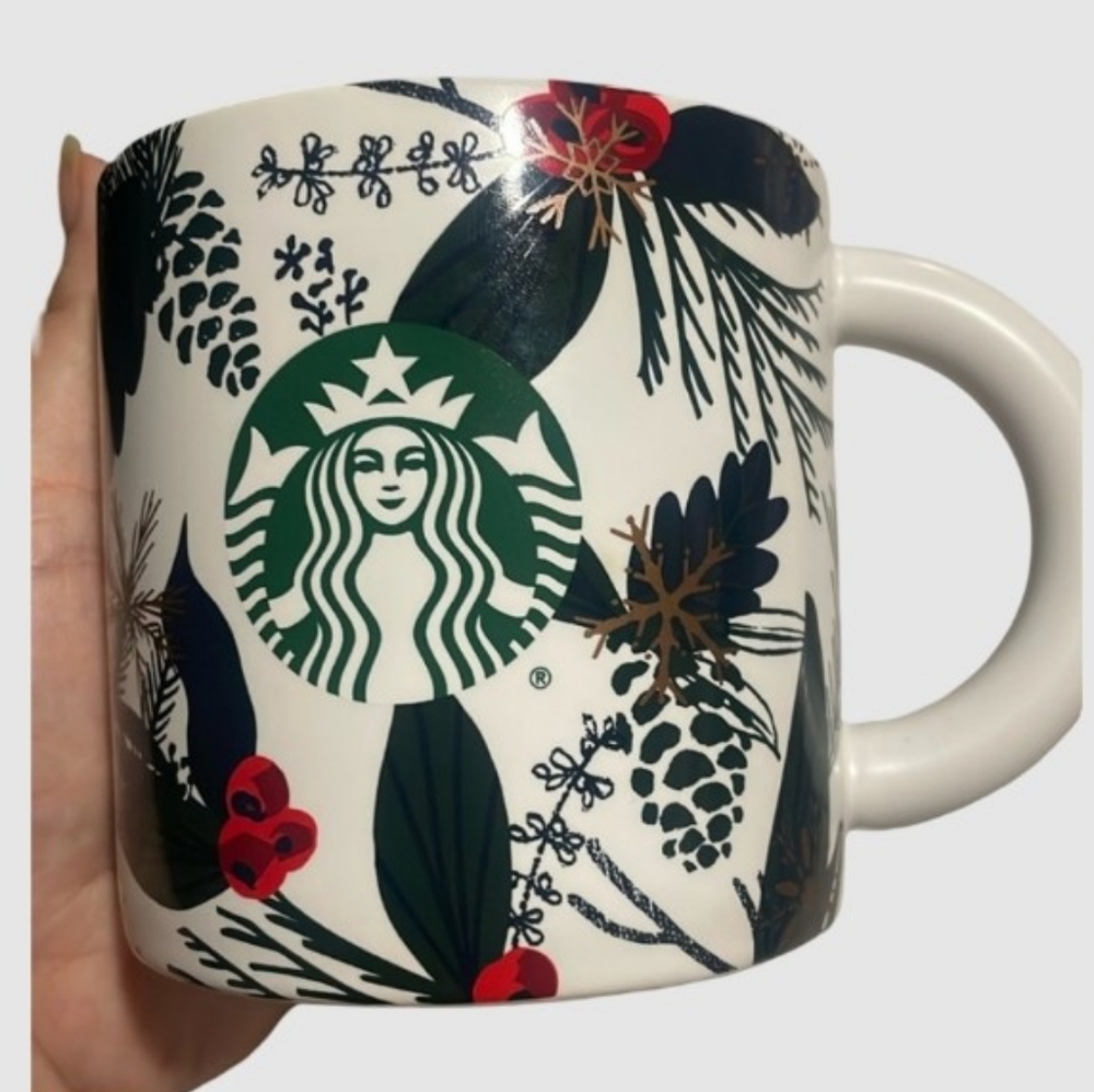Starbucks | 12 oz Mug White with Festive Winter Design